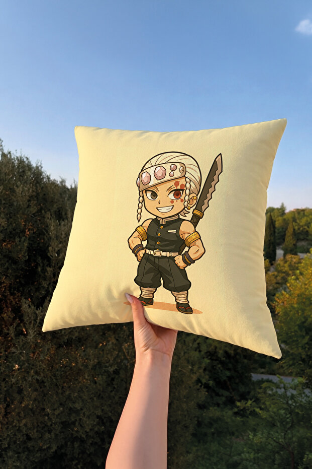 Demon Slayer Uzui Game Anime Themed Throw Pillow Cover – 43X43 Decorative Pillowcase Double-Sided Printing