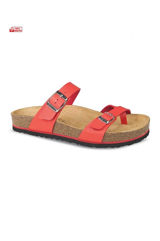 9910-Z34 Women's Cross-Strapped Cork Sole Flip Flops