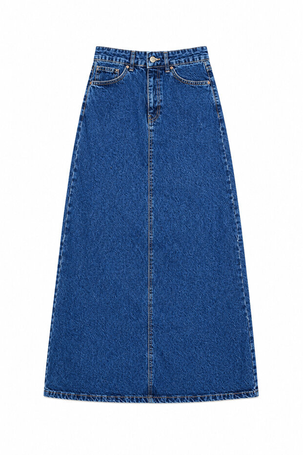 Denim maxi etek