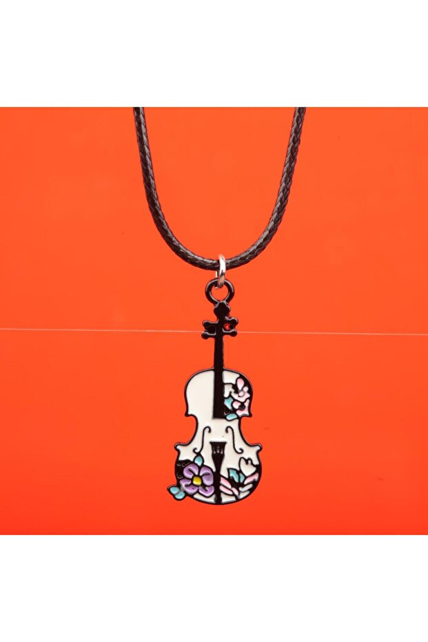 Mineli Violin Model Leather String Necklace