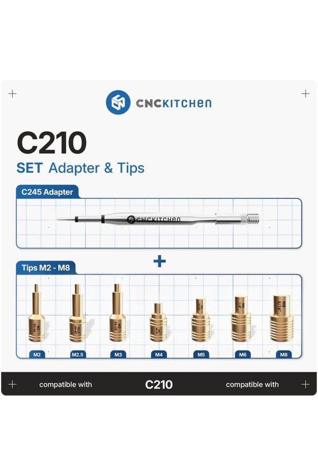 Soldering tips M5 cu adaptor C210