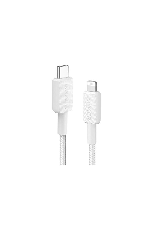 322 كابل توصيل USB-C إلى Lightning مضفر A81B5H21 أبيض