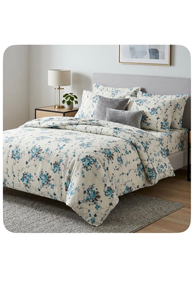 Double Size Elastic Sheet (Own Pattern) Bedding Set - 4