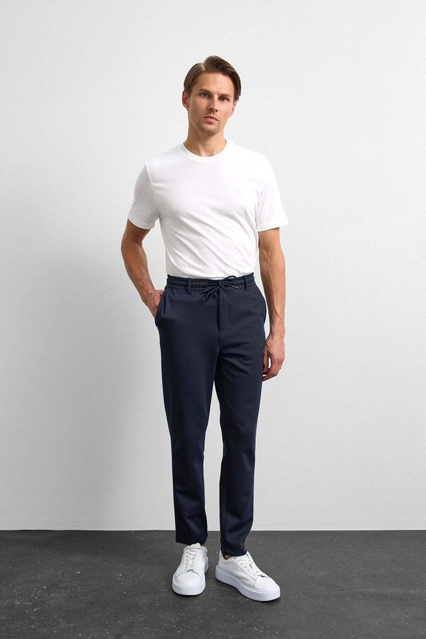 Navy Blue Men's Regular Fit Trousers B34S34016