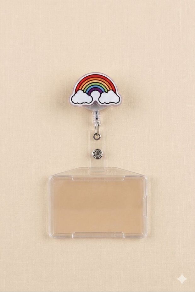 Rainbow Yoyo Name Badge Holder