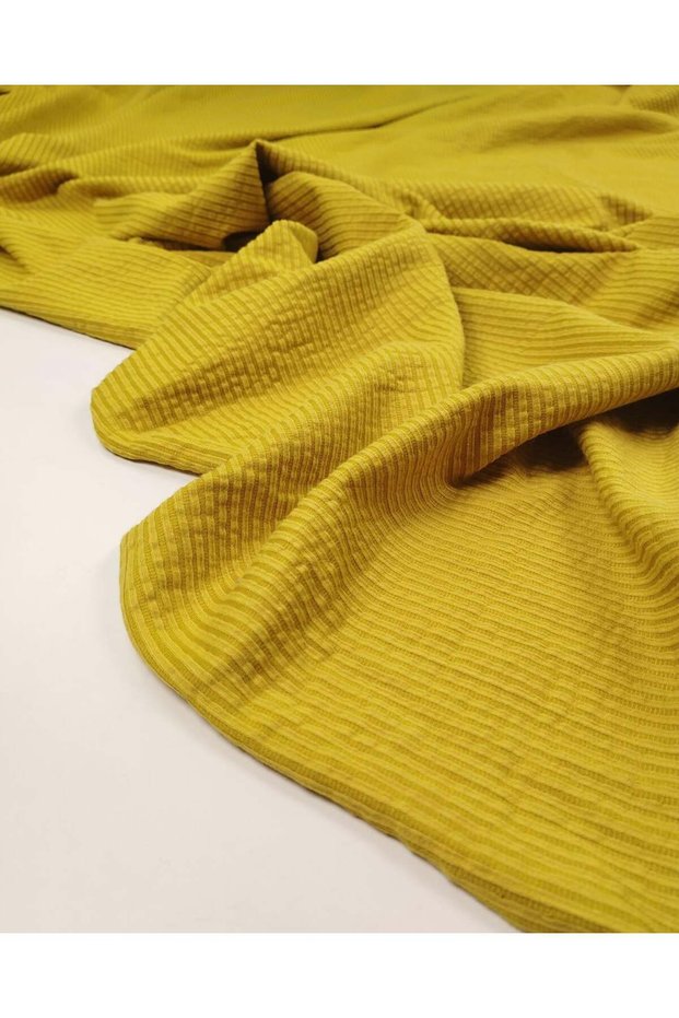 Oil Green Mustard Reported Combed Cotton Knitted Fabric Soft Flexible Stretchable Blouse & Dress Material Width: 140cm