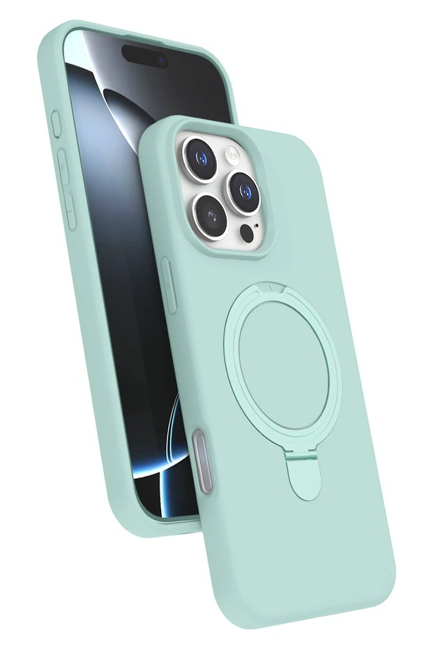 Ilkeshop New iPhone 16 Pro Regal Cover with Magsafe Stand - (212732) Aqua Green