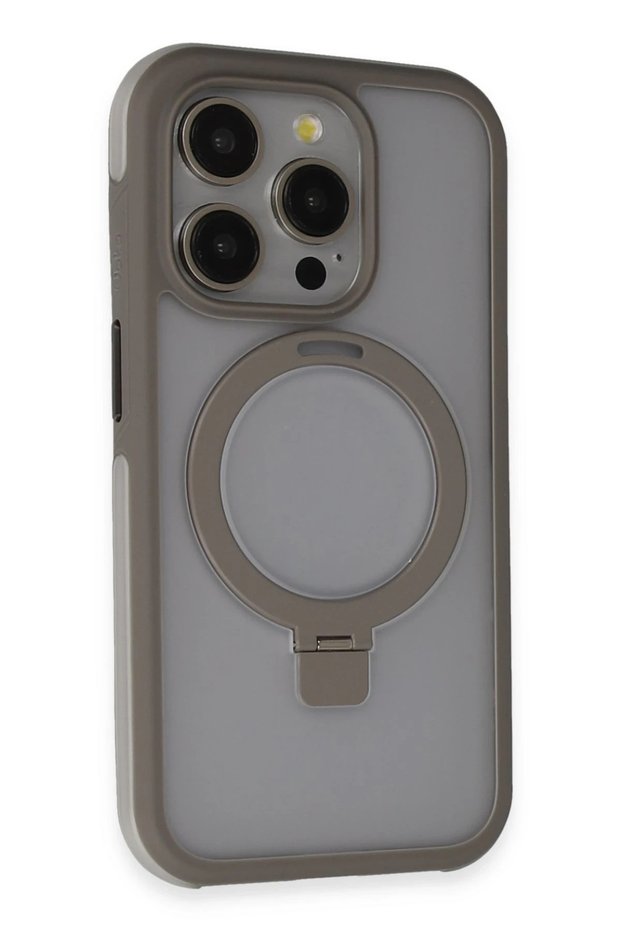 Ilkeshop iPhone 15 Pro Max Zorda Airbag Magsafe Stand Cover - (131844) Titanium Gray