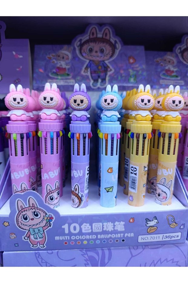 Figured 10 Color Ballpoint Pens 8 Pcs
