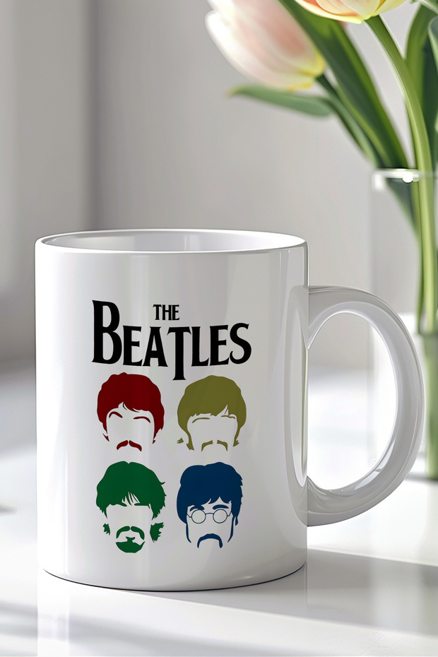 The Beatles Designed 330ml Printed White Ceramic Mug Cup