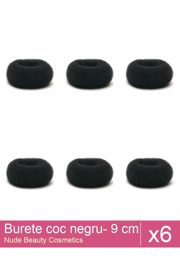 Set 6x Burete coc negru- 9 cm diametru