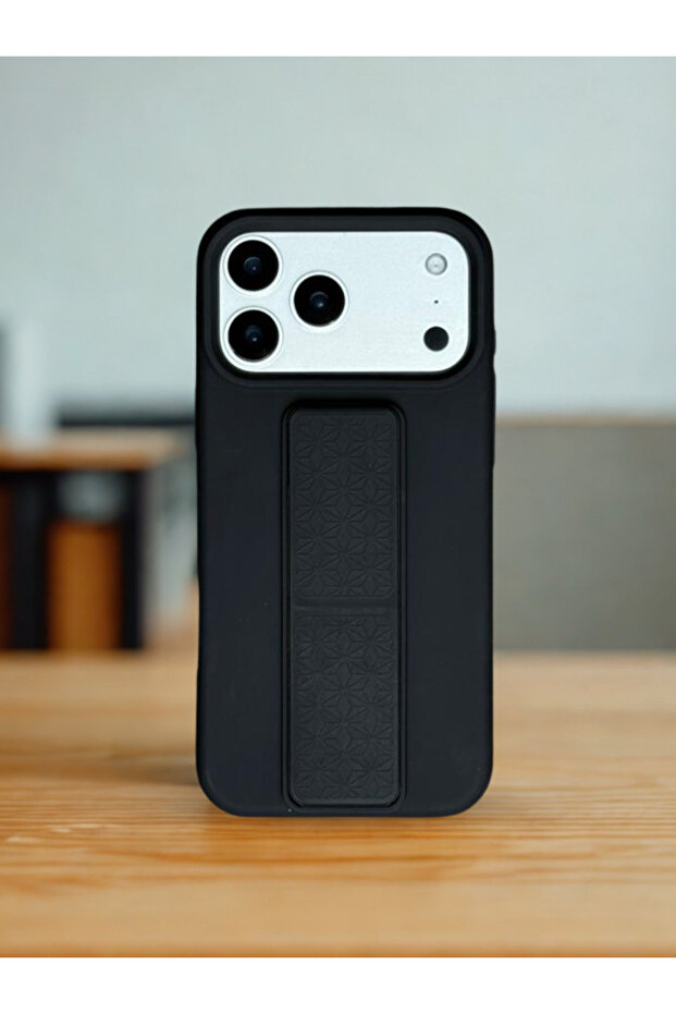 Premium Foldable Kickstand Silicone Case for iPhone 17 Pro Max - Slim Matte Shockproof Protective Cover