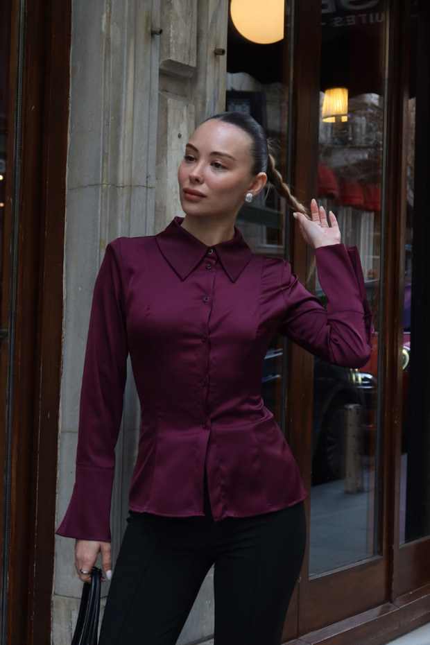 Satin Shirt with Back Ties