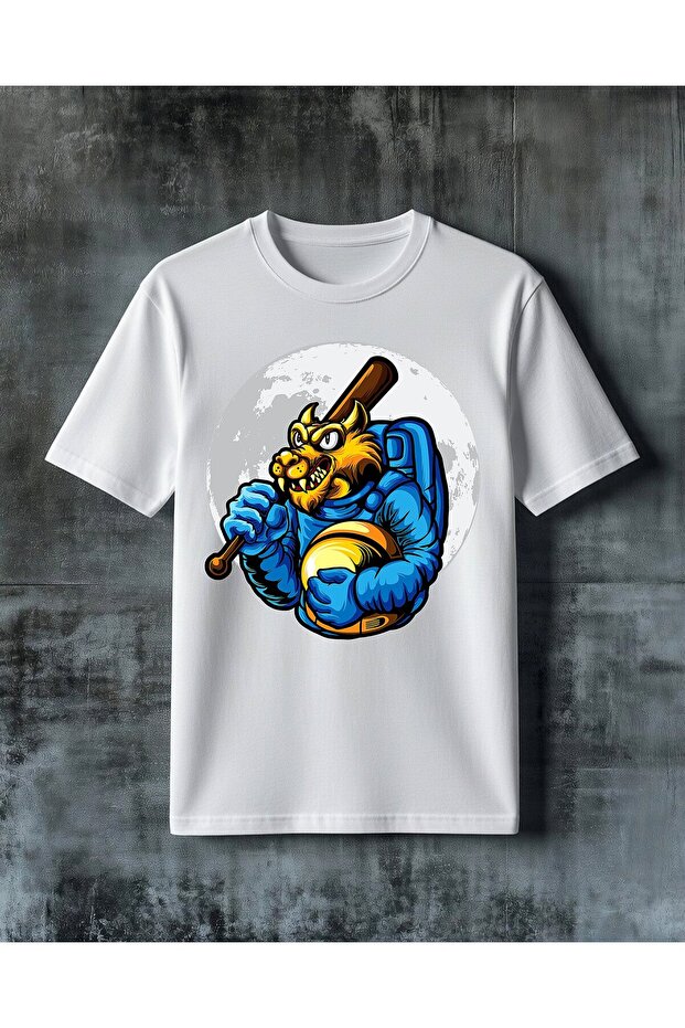 Saldiri Canavar Logo Printed Oversize T-Shirt