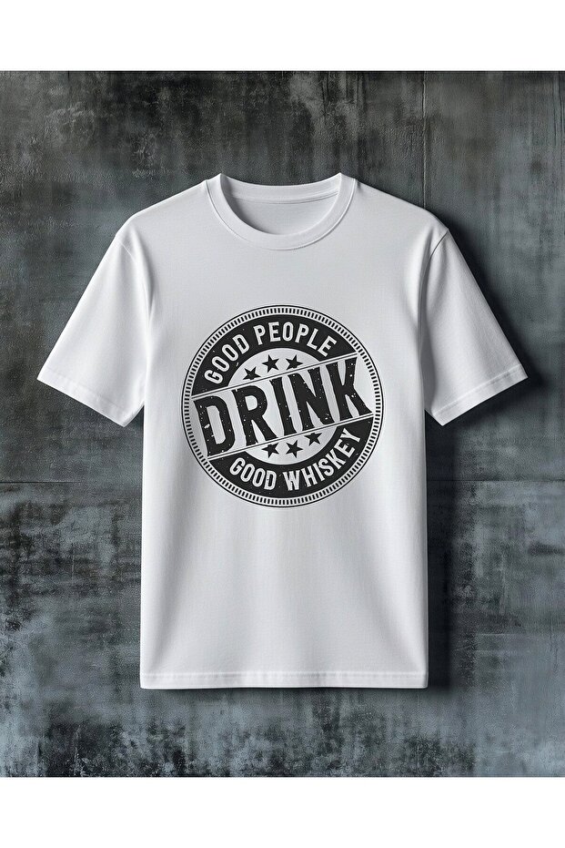 Good People Drink Whiskey Printed Oversize T-Shirt