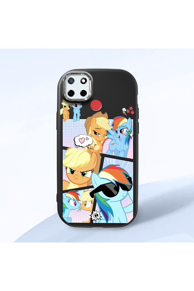 Black Silicone Case Compatible with Realme C25/C25S with Shock-Absorbing Camera Protections