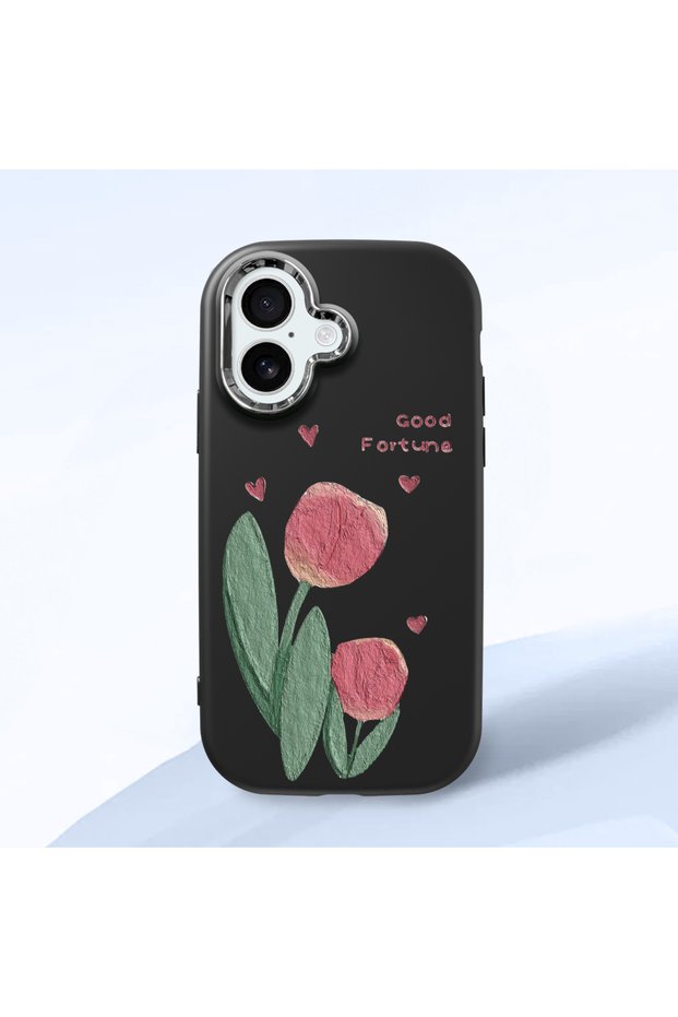 Black Silicone Case Compatible with iPhone 16 with Shock-Absorbing Camera Protections