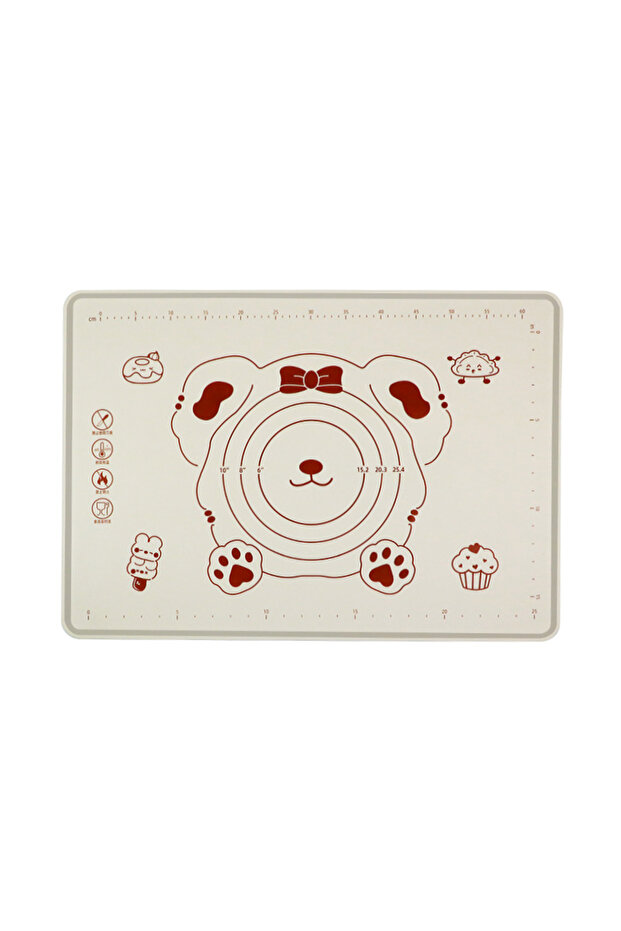 70X50Cm Pink Food Grade Silicone Kneading Mat Cute Bear Anti Slip Rolling Pastry Board Large Baking