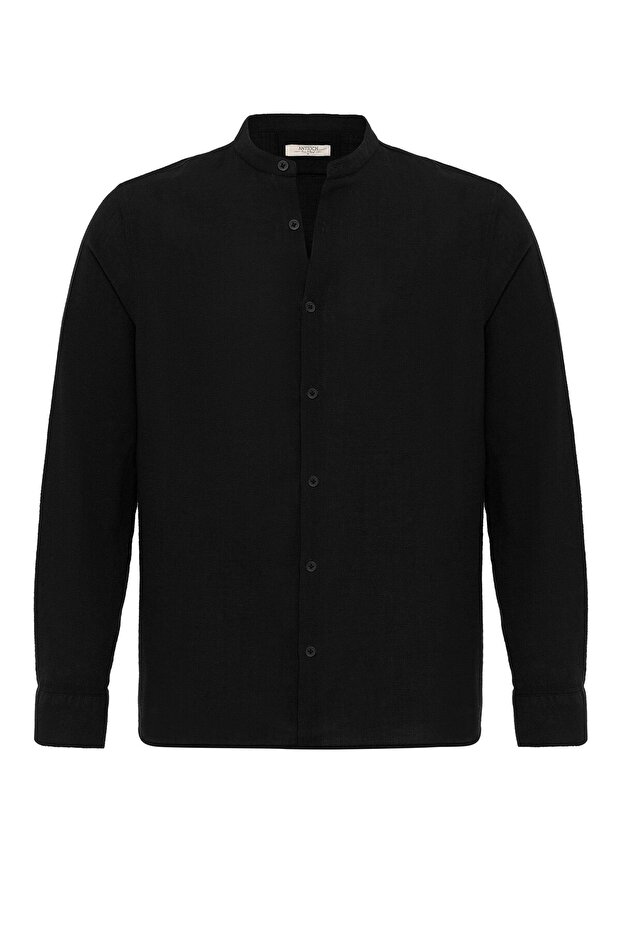 Judicial collar woven men's shirt