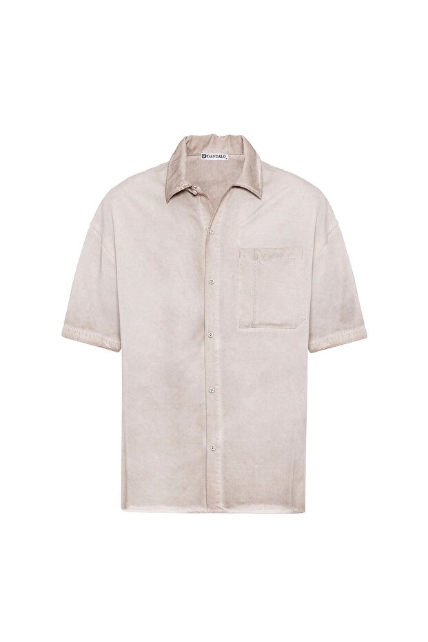 Washable short sleeve oversize shirt