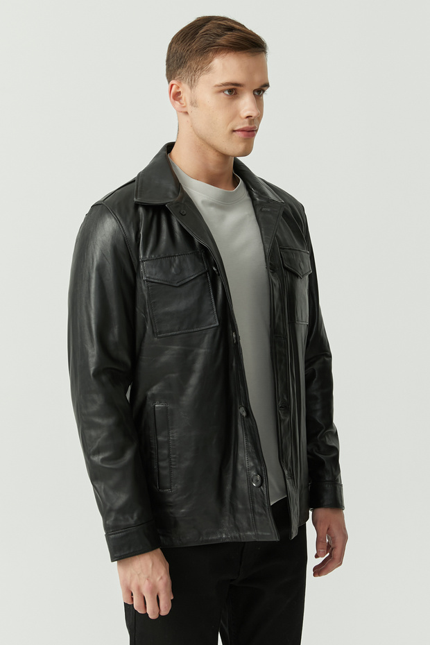 Regular Leather Coat - 3