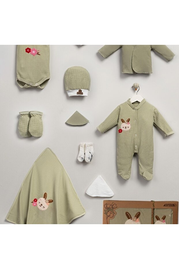 10-Piece Premium Rabbit Embroidered Newborn Hospital Discharge Set