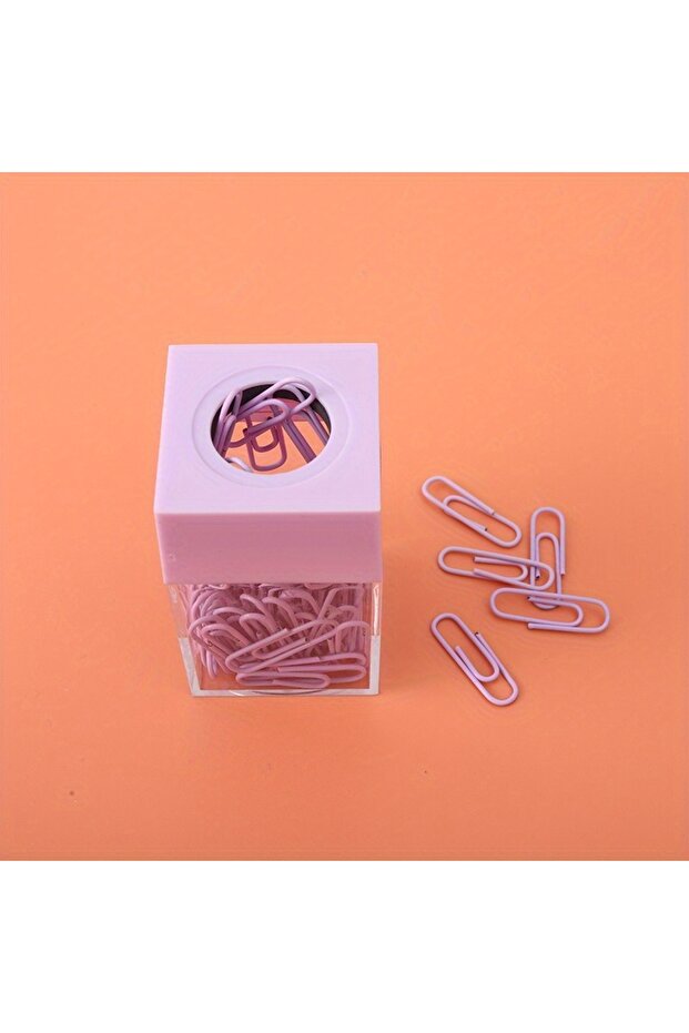 purple 1Pc Creative Magnetic Paper Clip Holder Box Office School Small Items Convenient Storage with