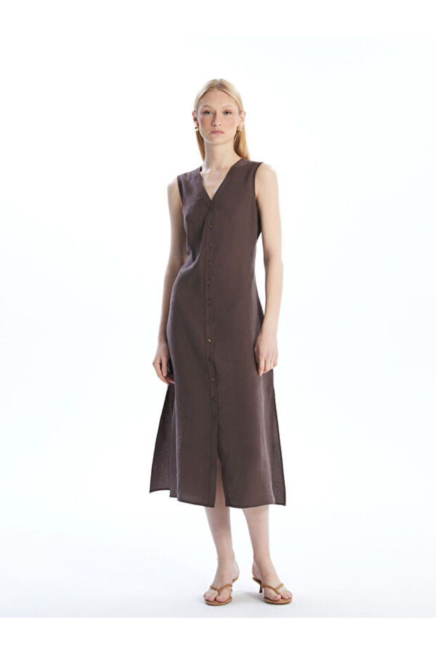 V-Neck Modal Blended Dress