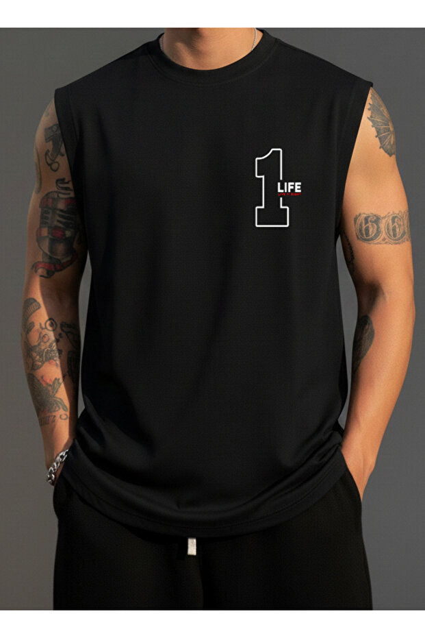 Men's Zero Sleeve Mix Printed T-Shirt