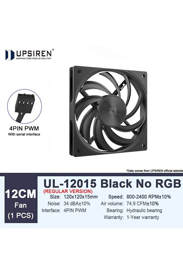 Fixed Color Other UL-12015B 1PCS UPSIREN UL-12015 12CM thin chassis cooling fans 15MM thickness 12V