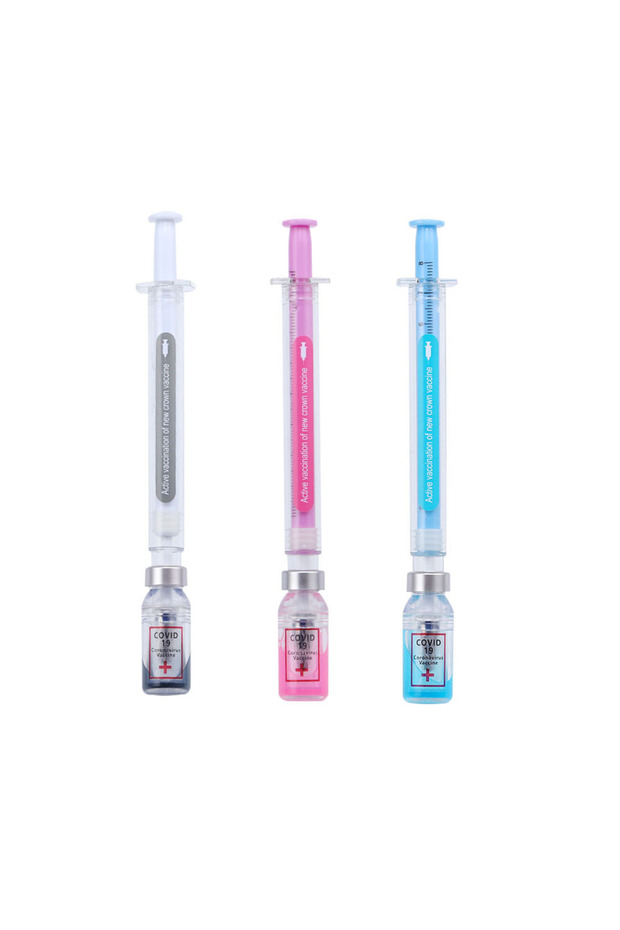 black 3 Piece Mixed Color 1 PCS / 3 PCS Lytwtw's Creative Novelty Syringe Peculiar Shape Cute Stati
