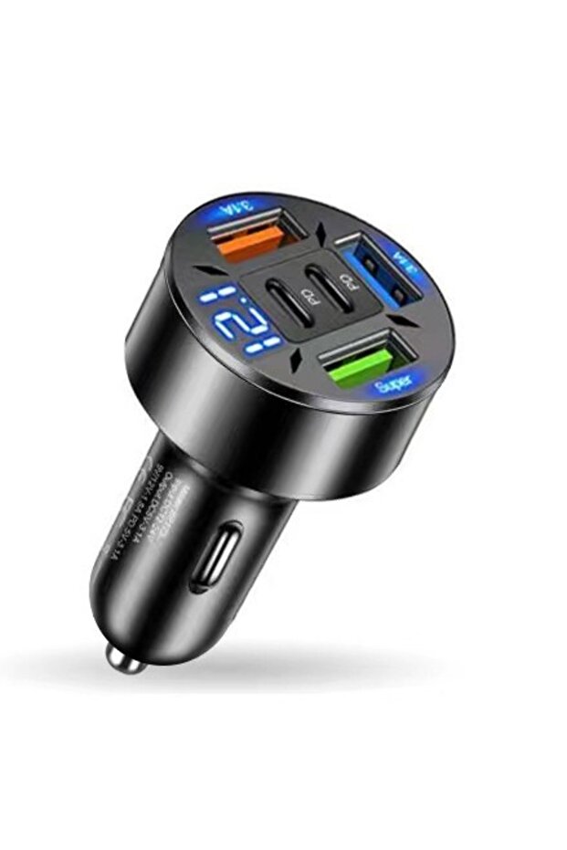 A 250W 5-in-1 PD QC3.0 Car Charger Fast Charging USB C for IPhone IPad Pro Multi-Por...