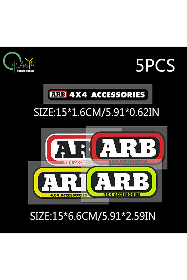 T110A6 5pcs ARB 4x4 off-road reflective car sticker differential lock bumper warning label waterproo