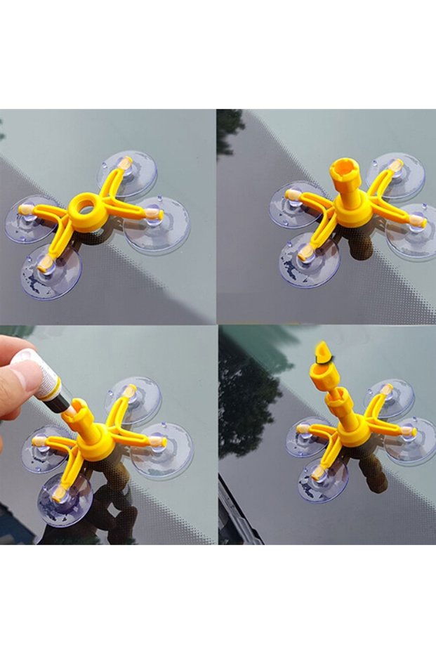 Car Glass Repair Suction Cup Windshield Repair Agent Crack Auto Glass Tool Universal Cars Window ...