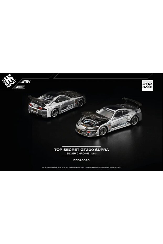 Poprace 1/64 Top Secret Gt300 Supra Silver Chrome