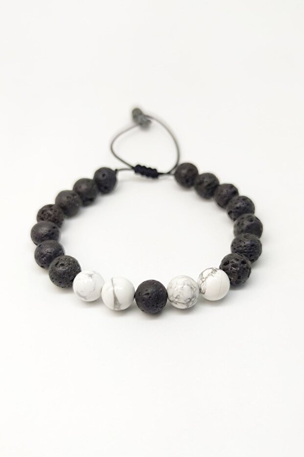 Howlite Stone Natural Stone Macrame Braided Unisex Adjustable Bracelet