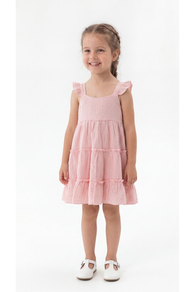 Flower Embroidered Girl's Dress