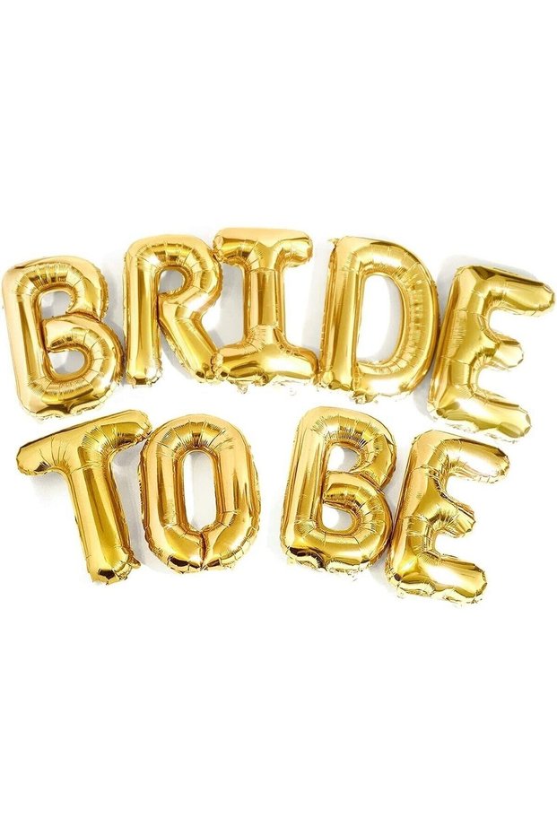Bride to Be 16 Inch 40 cm Gold Color Foil Balloon Set, Bride to Be Party Celebration