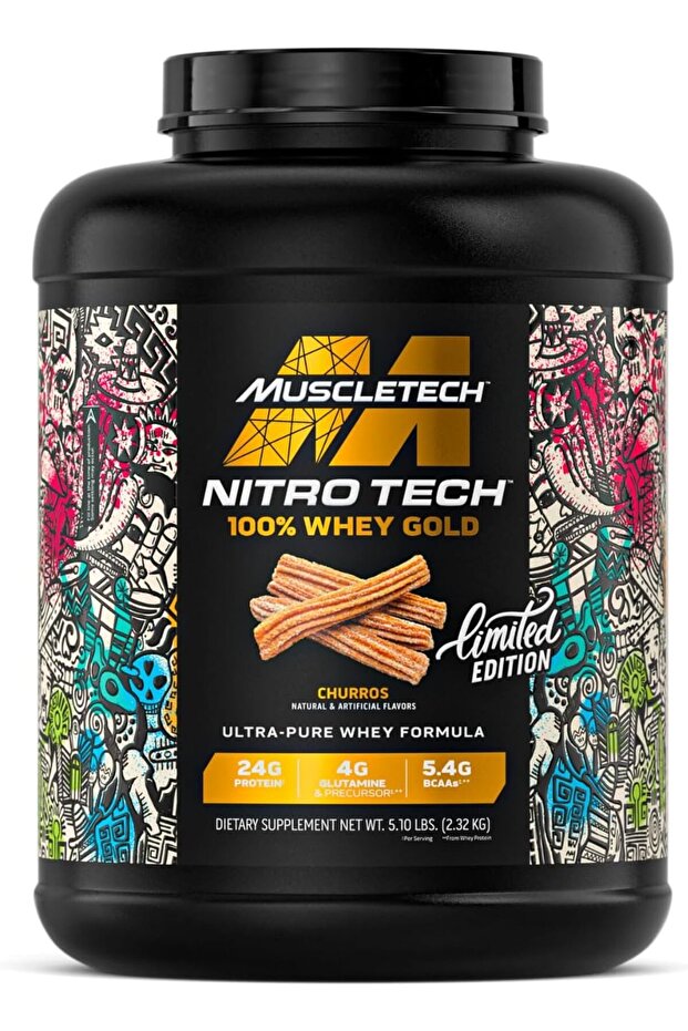 Nitro-Tech 100% Whey Gold Whey Protein Powder, (Churros Flavor, 2320 gm, 5 Lb)
