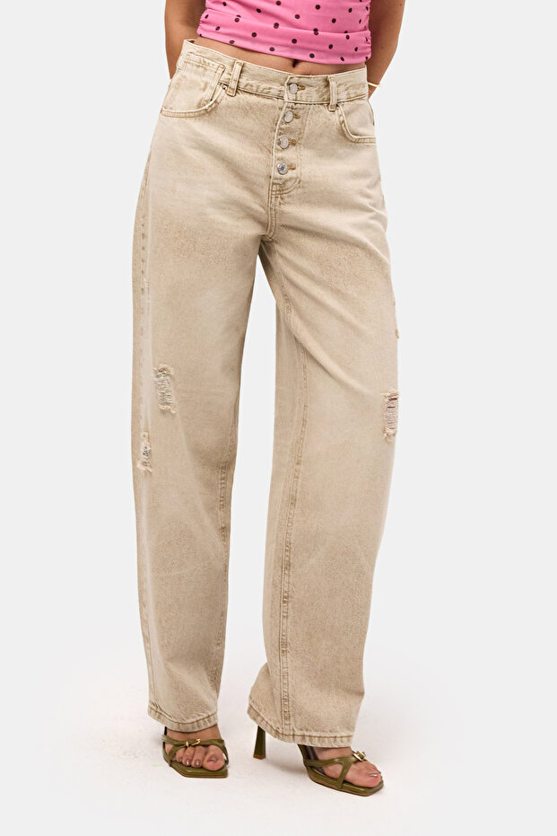 Women's Stone 12S6-76 Loose Baggy Fit Denim Jean