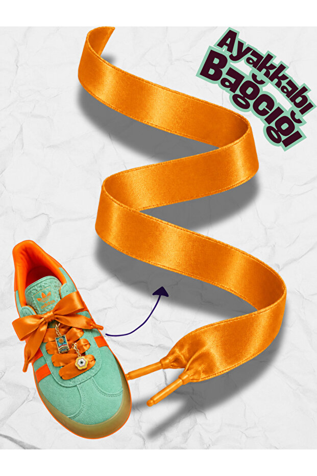 Orange, Satin Shoelaces – 2-Pack, 145 cm X 2 cm Shiny Sneaker Laces, Gift Accessory 🧡
