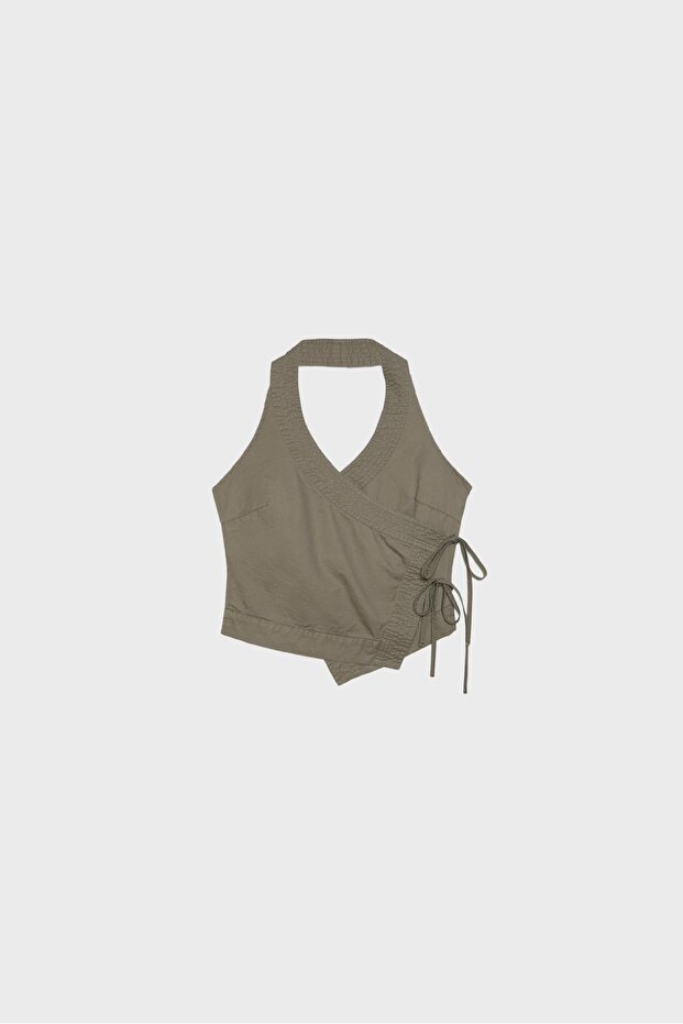 Halter kruvaze top - 6
