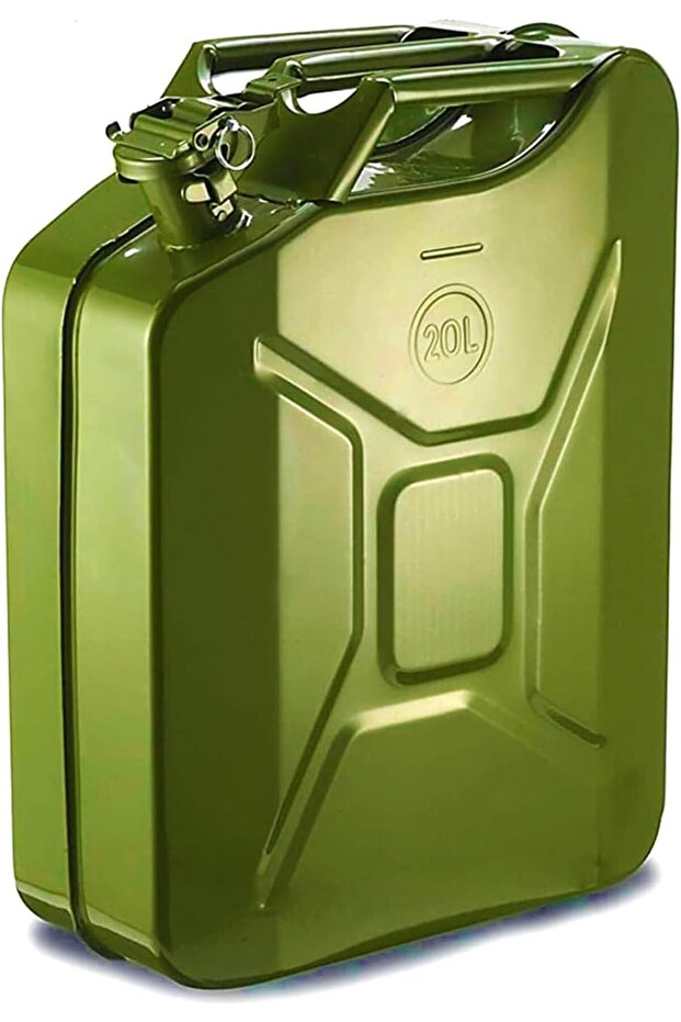20L Metal Jerry Can with Secure Locking Cap and Free Nozzle