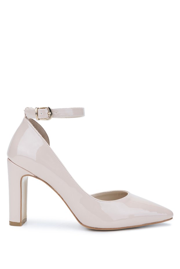 Women's Faux Leather Nude Patent Leather Heeled & Stiletto Shoes