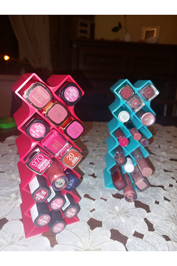 Set of 2 Lipstick Organizers | Lipstick Stand and Desktop Makeup Organizer