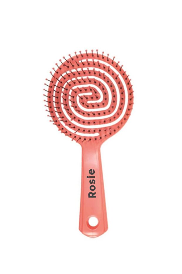Three Dimensional Oval Hair Brush Pink