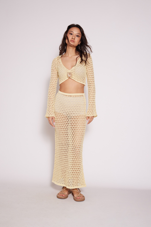 Tricot Set with Openwork Accessories Yellow