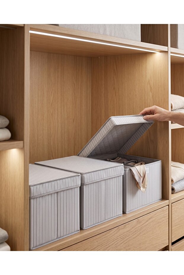 3-Piece Premium Mini Size Storage Box Set with Lid (40X30X20 cm)