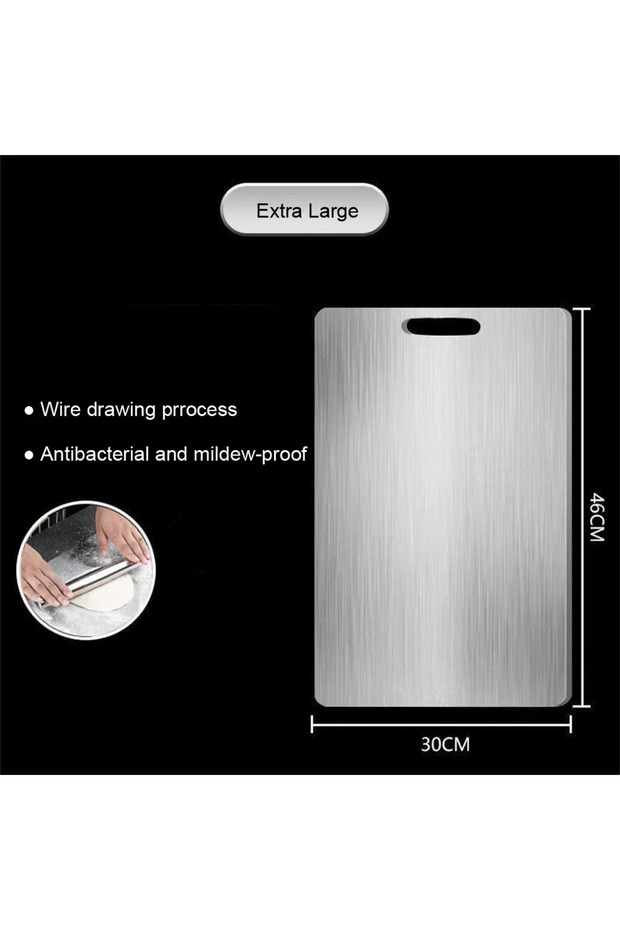 46x30cm Stainless Steel Panel and Chopping Board Kitchen Household Thickened Double Sided Cutting Bo