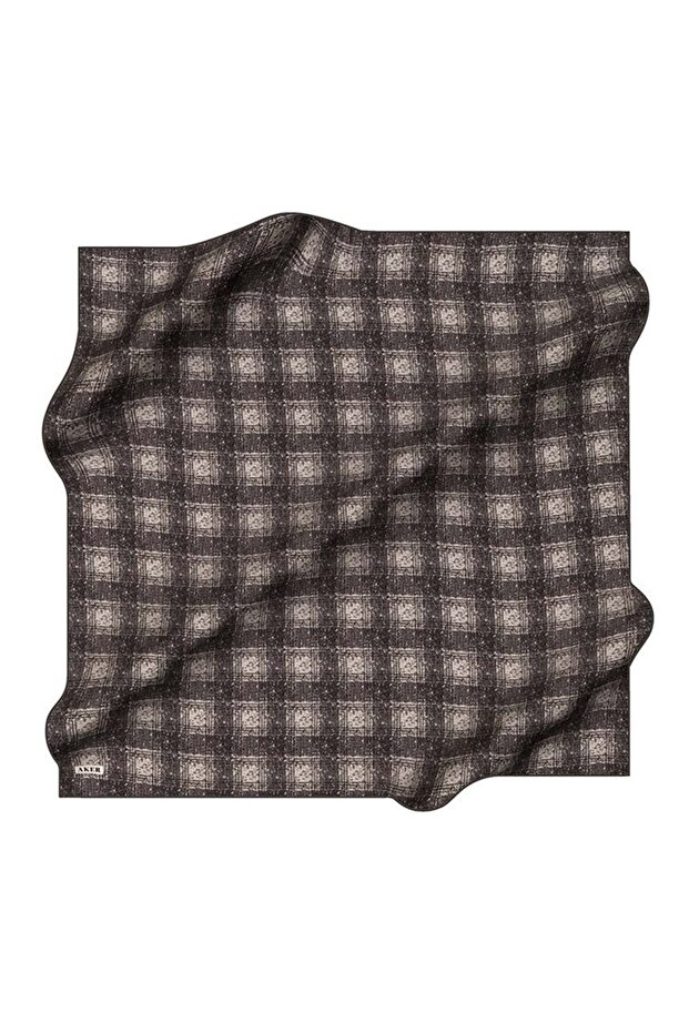 Silk Scarf - Spring-Summer 2026 - 9119713-912 - Tivil - Retro Plaid Pattern